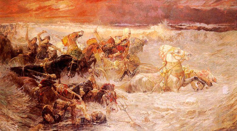 Frederick Arthur Bridgman Pharaohs army engulfed china oil painting image